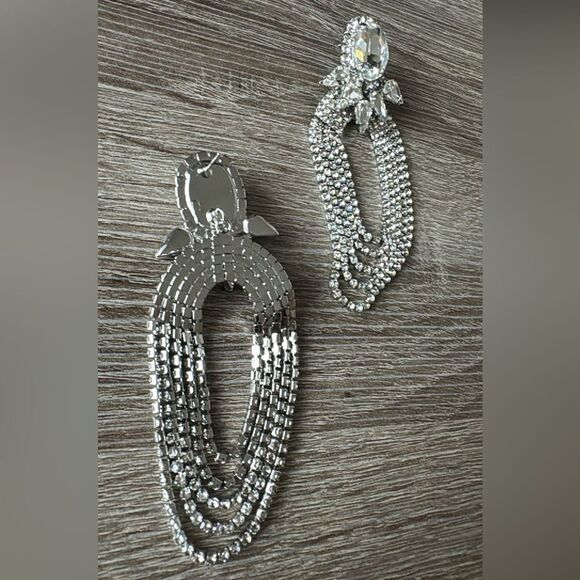 Rhinestones statement earrings A266 - Picture 4 of 4